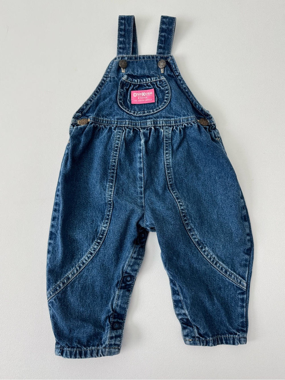 Vintage OshKosh Denim Overalls Baby 18M Classic 90s Style Vestbak